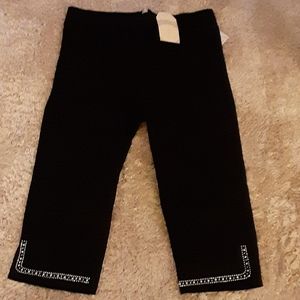 Jesse & J black embellished stretch crop leggings silver beads 1X New with Tags…